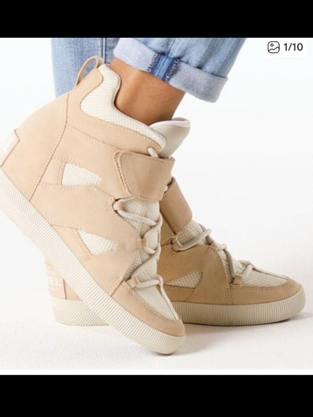 Sorel Women's Beige Wedge High-Top Sneakers BNWOB
